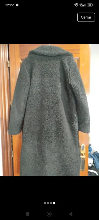 Abrigo Teddy Negro Talla M