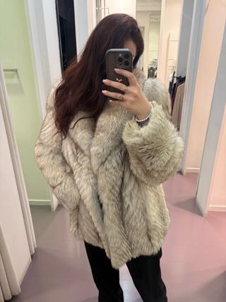 Pelliccia Volpe Artica Beige/Marrone