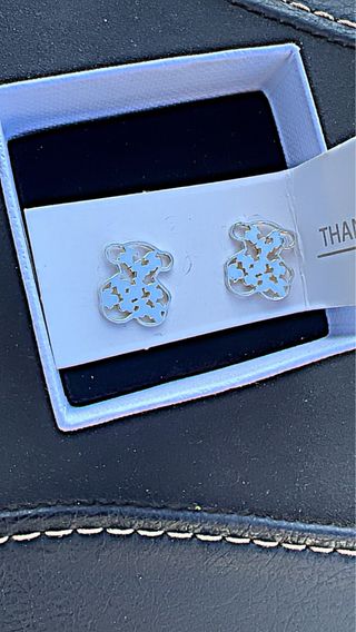 Pendientes tous Oso Plata Ley Azul