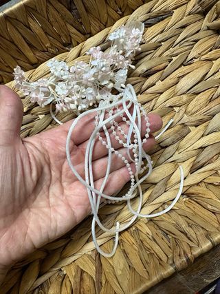 Tocado niña comunión flores rosa y blanco