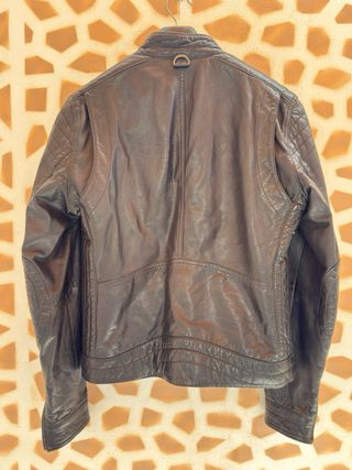 Chaqueta de Piel Mango Negro