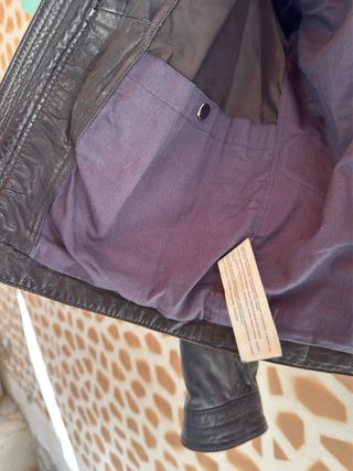 Chaqueta de Piel Mango Negro