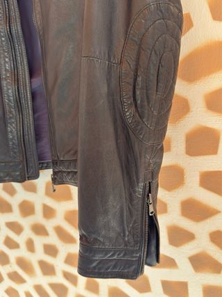 Chaqueta de Piel Mango Negro