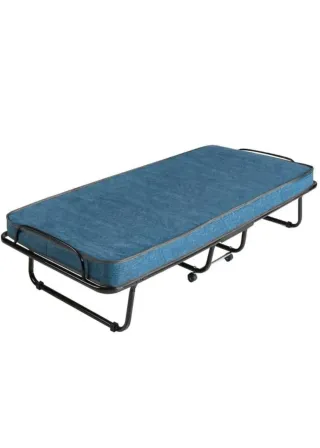 Cama Plegable con Colchón Azul