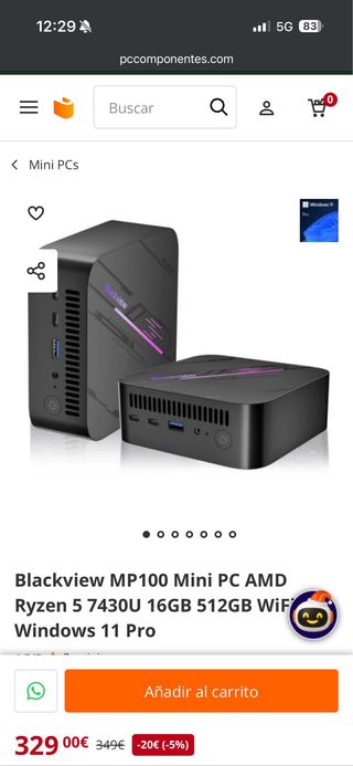 Mini PC Blackview MP100 Ryzen 7 5825U