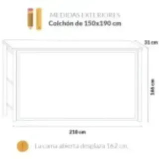 Cama Abatible Nius Horizontal 150x190