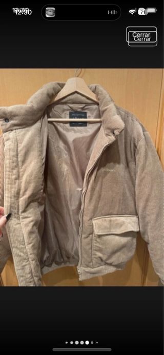 Chaqueta bomber pana beige