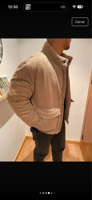 Chaqueta bomber pana beige