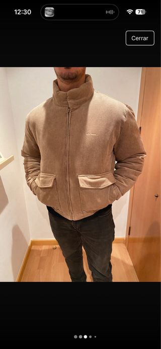 Chaqueta bomber pana beige