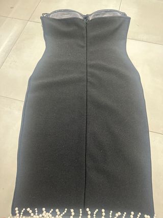 Vestido fiesta  perlas y flecos