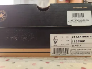 Converse Terciopelo Negras Talla 41