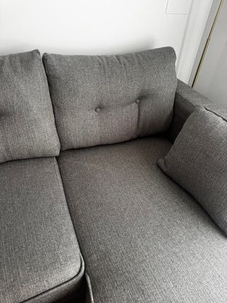 Sofá 3-4 plazas cheslong gris claro. Como nuevo.