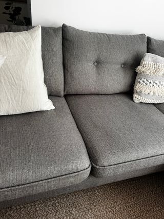 Sofá 3-4 plazas cheslong gris claro. Como nuevo.
