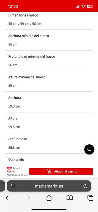 Horno empotrable Candy