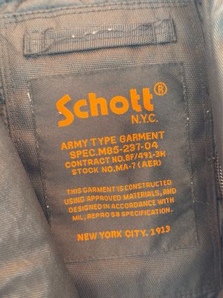 Chaqueta Schott negro ... nailon talla S