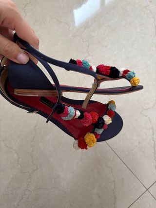 Sandalias CH T37 Pompones Multicolor