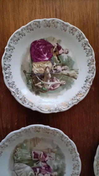 Juego de 7 Platos de Postre Vintage Santa Clara