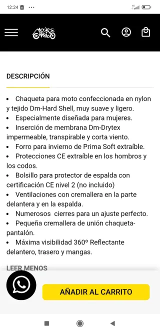 Chaqueta Moto Negra Mujer Nueva con etiqueta