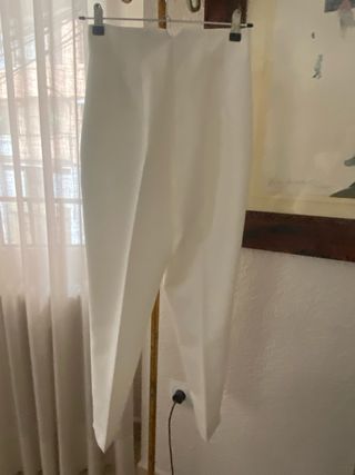 Pantalón de pinzas blanco