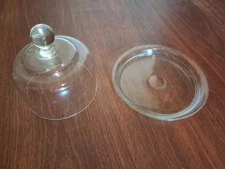 Quesera de cristal antigua