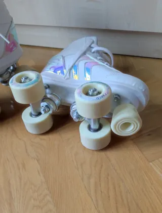 Patines 4 ruedas niños Oxelo Quad 100 blanco