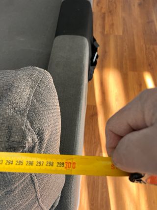 Sofá cheslong tela gris y beige