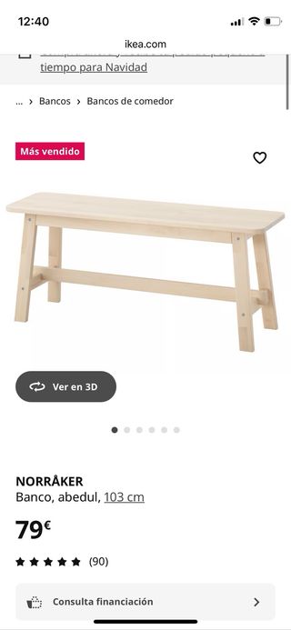 Banco de madera claro IKEA