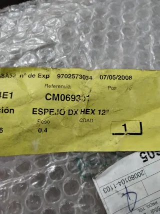 Espejo retrovisor der. Piaggio super Hexagon 125/1