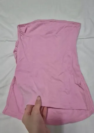 Top Bershka Rosa Palo Sin Tirantes Talla S