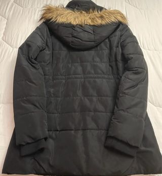 Abrigo Negro Plumas Mujer Talla M