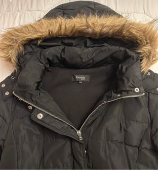 Abrigo Negro Plumas Mujer Talla M