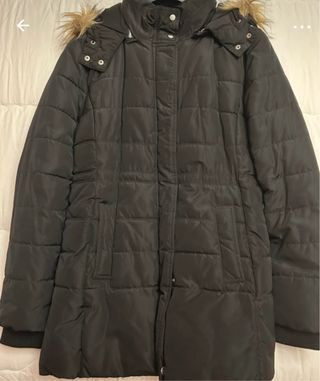 Abrigo Negro Plumas Mujer Talla M