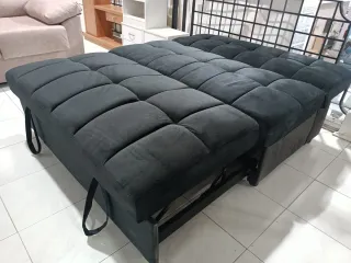 Puff Cama 2 Plazas Negro