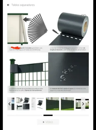 Rollo Valla Privacidad Tectake PVC negro