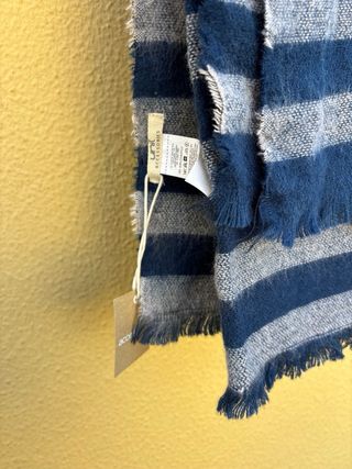 Bufanda Zara rayas azul y gris