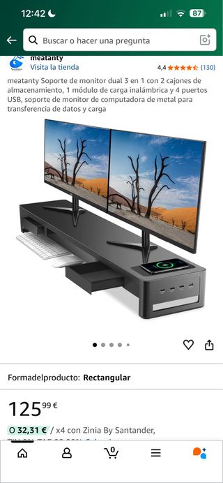 Soporte Monitor Dual Meatanty 3 en 1