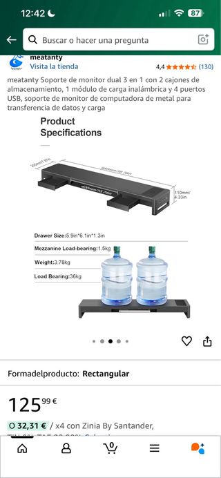 Soporte Monitor Dual Meatanty 3 en 1