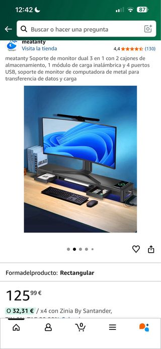 Soporte Monitor Dual Meatanty 3 en 1