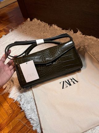 Bolso de mano Zara efecto piel cocodrilo