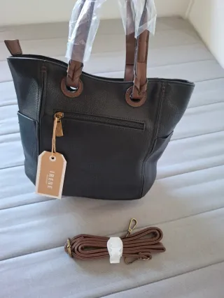 Bolso de mano Irene polipiel negro/marrón