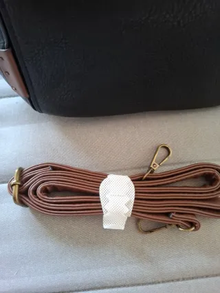 Bolso de mano Irene polipiel negro/marrón