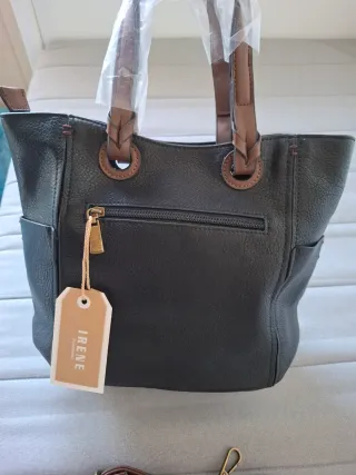 Bolso de mano Irene polipiel negro/marrón