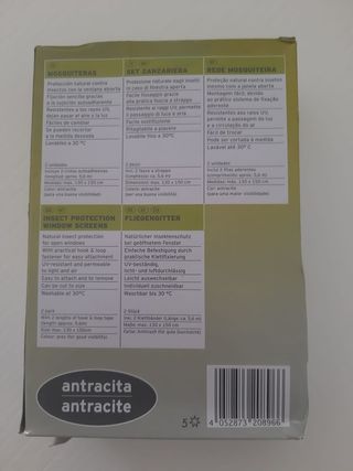 Mosquiteras Set Zanzariera Antracita 130x150cm