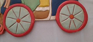 Cuadro Madera Tallada Infantil de ositos y caballo