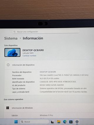 Dell Latitude 5420 (Táctil) i5-11th / 16Gb / 512Gb