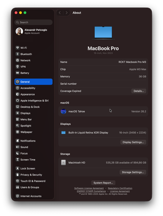 MacBook Pro M3 Max 16 36GB RAM 1TB