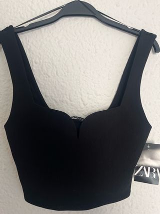 Top Zara Negro Talla S Nuevo con Etiqueta