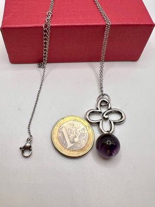 Colgantes variados flor  acero inox con mineral