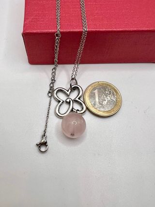 Colgantes variados flor  acero inox con mineral