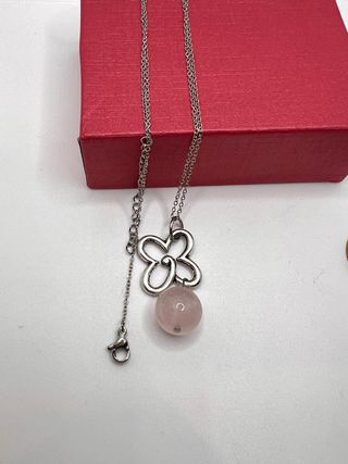 Colgantes variados flor  acero inox con mineral